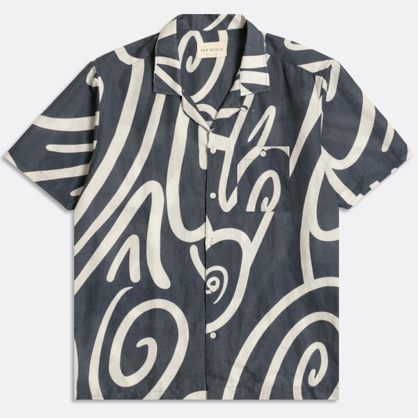 Blue Night Selleck Swirls Print Turf Shirt