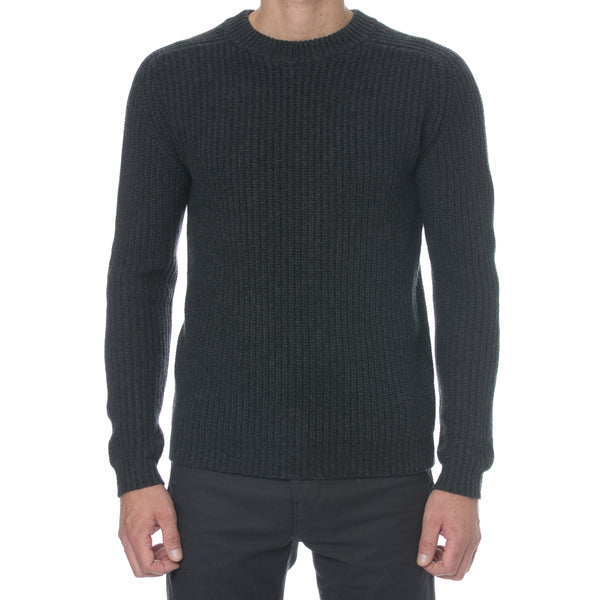 Charcoal Fisherman Knit Cashmere Sweater - Sydney's, Toronto, Bespoke Suit, Made-to-Measure, Custom Suit,