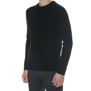 Black Fisherman Knit Cashmere Sweater - Sydney's, Toronto, Bespoke Suit, Made-to-Measure, Custom Suit,