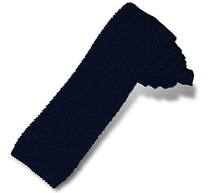 French Navy Silk Knit Tie - Sydney's, Toronto, Bespoke Suit, Made-to-Measure, Custom Suit,