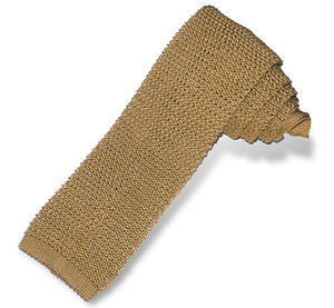 Gold Silk Knit Tie - Sydney's, Toronto, Bespoke Suit, Made-to-Measure, Custom Suit,