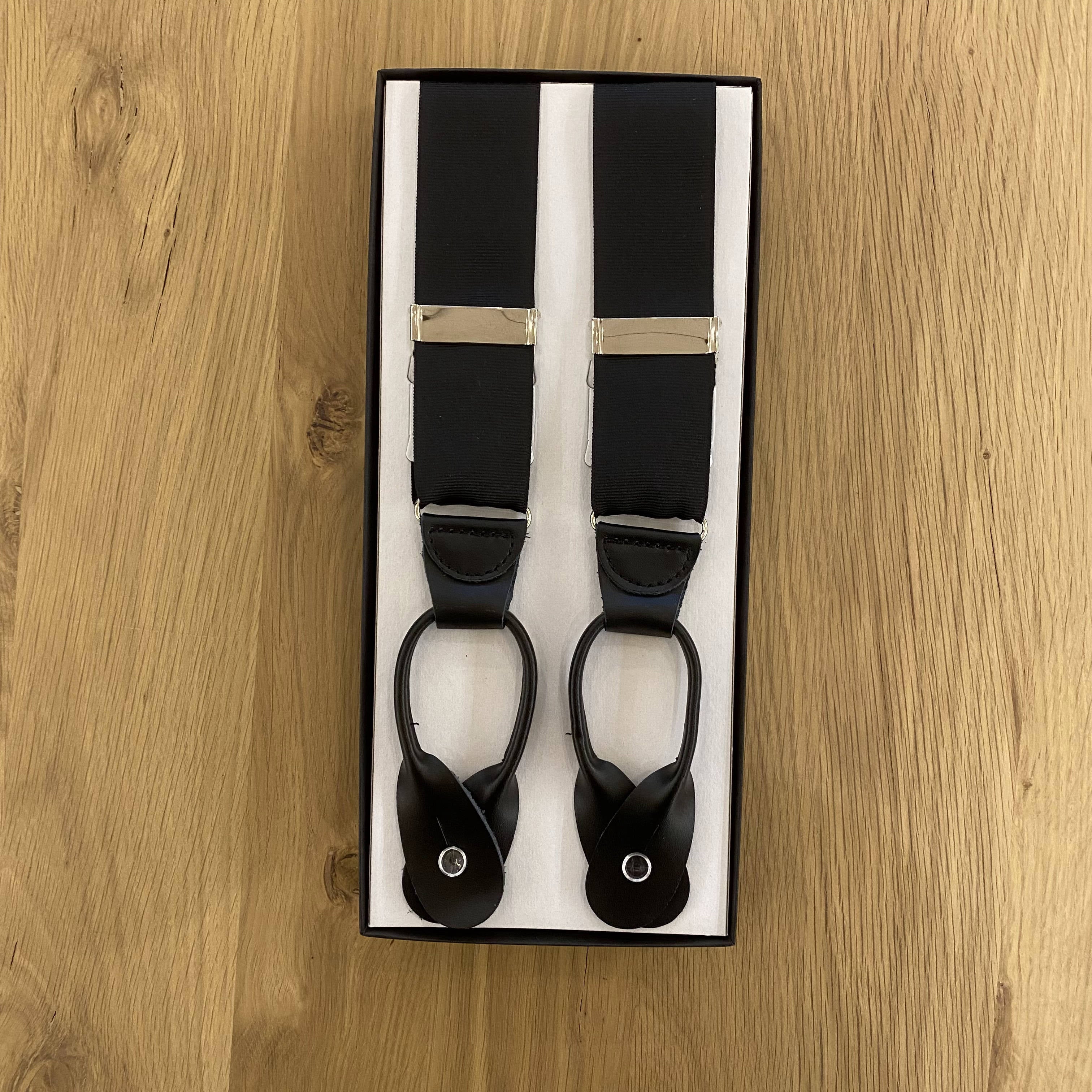 Black Silk Grosgrain Suspenders – Sydney's