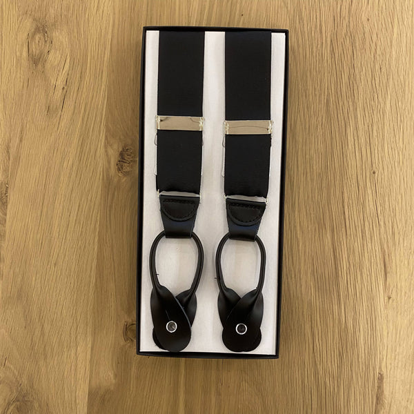 Black Silk Grosgrain Suspenders