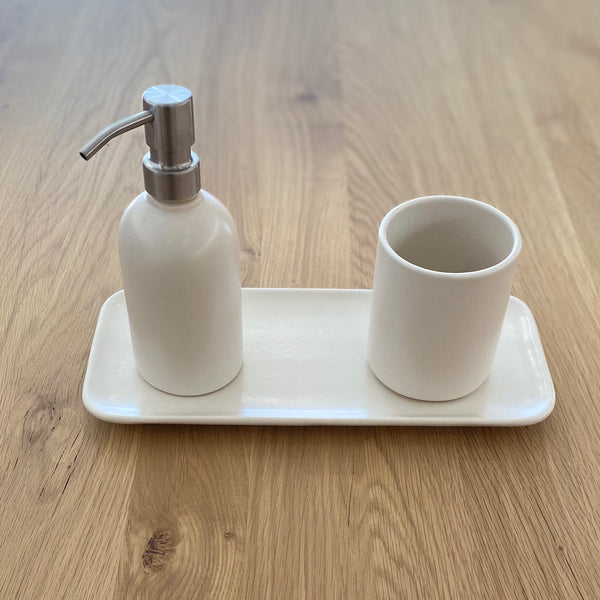 White Ceramic Liquid Soap Dispenser
