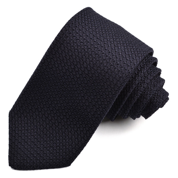 French Navy Silk Grenadine Tie