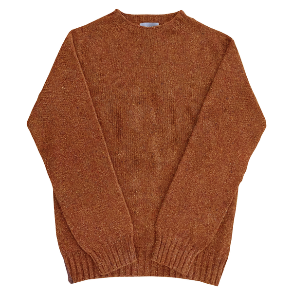 Rust Donegal Scottish Wool Crewneck Sweater