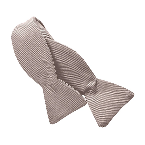 Warm Grey Silk Grosgrain Bow Tie