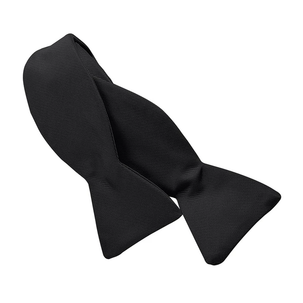 Black Silk Grosgrain Bow Tie