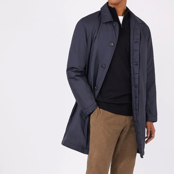 Navy Padded Insulated Mac Jacket