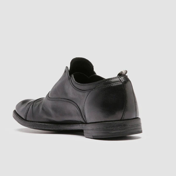 Black Cap Toe Leather Oxford Shoes