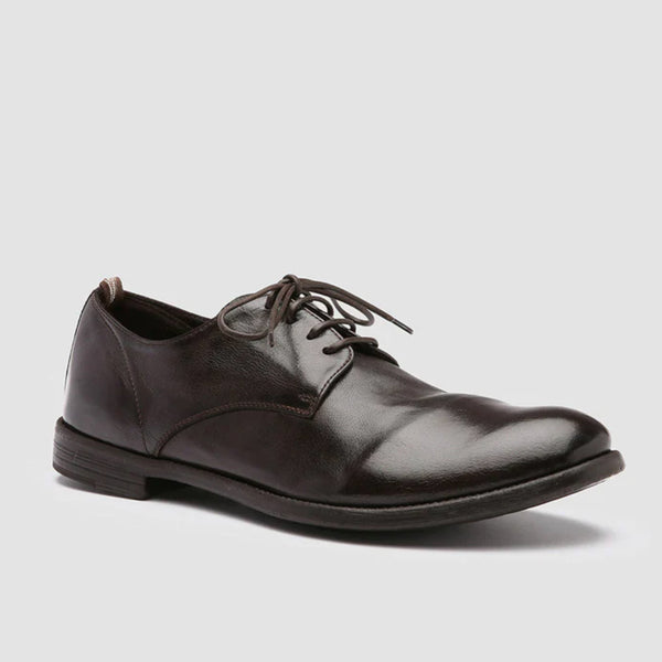 Ebano Brown Arc Leather Derby Shoes