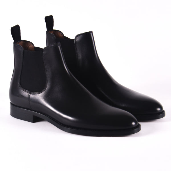 Black Made In Italy Leather Chelsea Boot