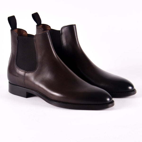 Burnished Caffe Made In Italy Leather Chelsea Boot