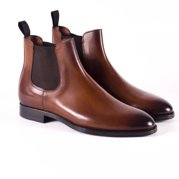 Made In Italy Leather Chelsea Boot, Burnished Cuoio