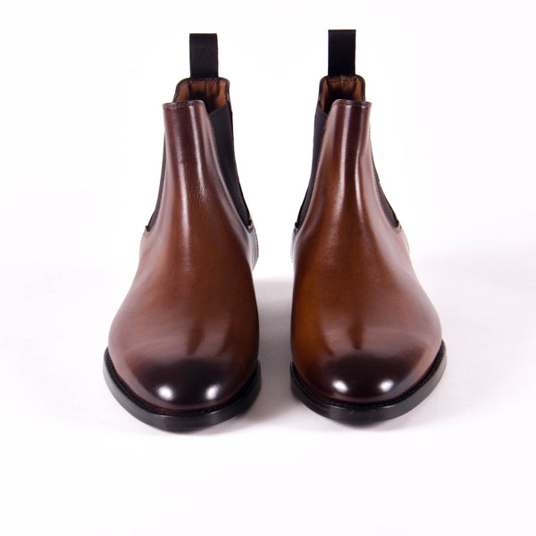 Made In Italy Leather Chelsea Boot, Burnished Cuoio