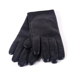 Black Pecarized Leather Wool Lined Gloves