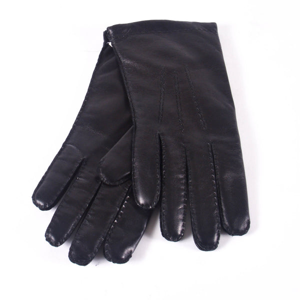 KIN Leather Cashmere Lined Gloves, Black