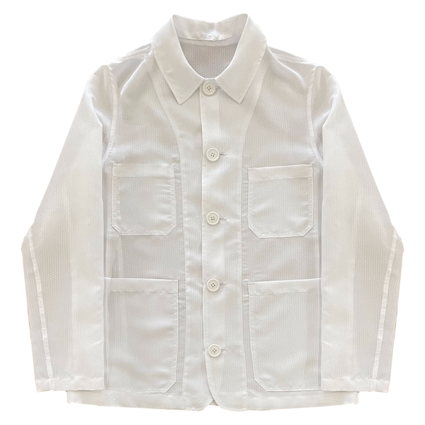 White Jacquard Chore Jacket