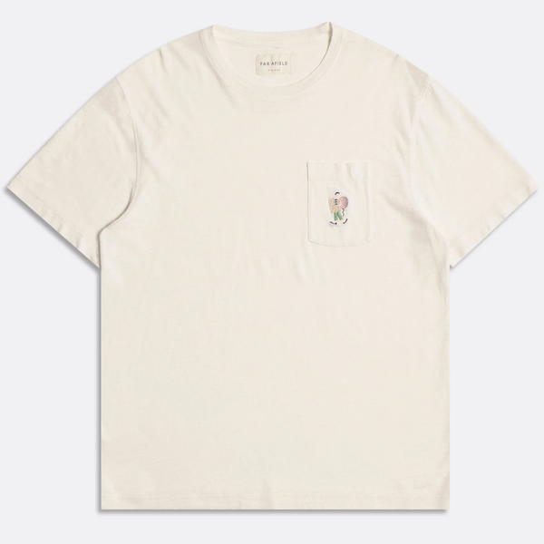 Clowny Snow White Embroidery Pocket T-shirt