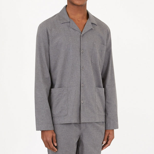 Grey Melange Cotton Pyjama Set