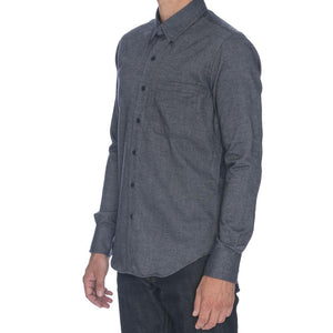 Steel Brushed Twill Long Sleeve Shirt - Sydney's, Toronto, Bespoke Suit, Made-to-Measure, Custom Suit,