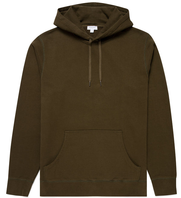 Dark Moss Loopback Overhead Hoodie Sweatshirt